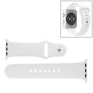 For Apple Watch Sport 42mm High-performance Rubber Sport Watch Band with Pin-and-tuck Closure(White)