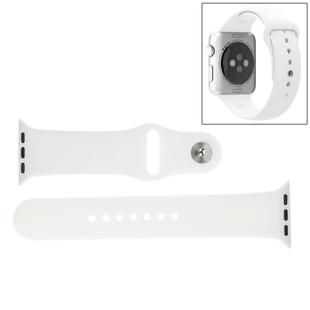 For Apple Watch Sport 38mm High-performance Longer Silicone Sport Watch Band with Pin-and-tuck Closure(White)