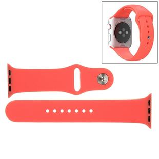 For Apple Watch Sport 42mm High-performance Longer Rubber Sport Watch Band with Pin-and-tuck Closure(Rose Red)