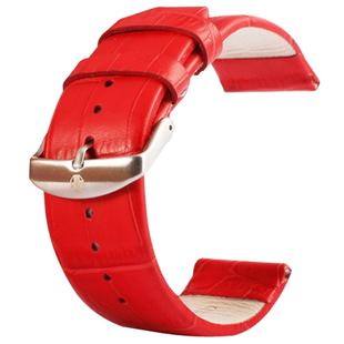 Kakapi for Apple Watch 42mm Crocodile Texture Brushed Buckle Genuine Leather Watchband, Only Used in Conjunction with Connectors (S-AW-3293)(Red)