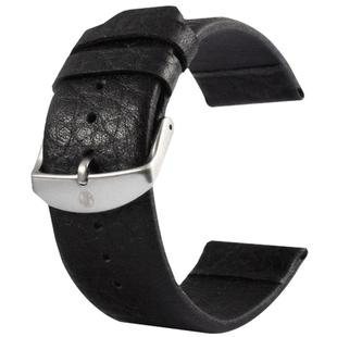 Kakapi for Apple Watch 38mm Buffalo Hide Brushed Buckle Genuine Leather Watch Band, Only Used in Conjunction with Connectors (S-AW-3291)(Black)