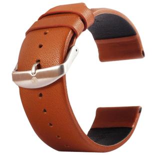 Kakapi for Apple Watch 38mm Subtle Texture Brushed Buckle Genuine Leather Watch Band, Only Used in Conjunction with Connectors (S-AW-3291)(Brown)