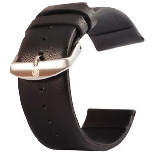 Kakapi for Apple Watch 42mm Subtle Texture Brushed Buckle Genuine Leather Watch Band, Only Used in Conjunction with Connectors (S-AW-3293)(Black)