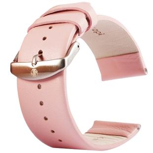 Kakapi for Apple Watch 42mm Subtle Texture Brushed Buckle Genuine Leather Watch Band, Only Used in Conjunction with Connectors (S-AW-3293)(Pink)