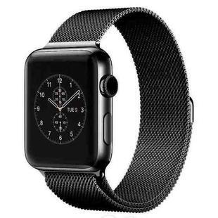For Apple Watch 42mm Milanese Loop Magnetic Stainless Steel Watch Band(Black)