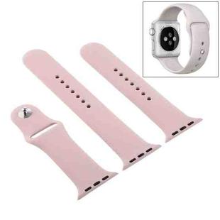 For Apple Watch Series 9&8&7 41mm / SE 3&SE 2&6&SE&5&4 40mm / 3&2&1 38mm 3 in 1 Rubber Watch Band with Pin Buckle(Sand Pink)