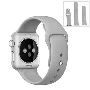 For Apple Watch Series 10 42mm / 9&8&7 41mm / SE 3&SE 2&6&SE&5&4 40mm / 3&2&1 38mm 3 in 1 Rubber Watch Band with Pin Buckle(Grey)