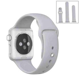 For Apple Watch Series 9&8&7 41mm / SE 3&SE 2&6&SE&5&4 40mm / 3&2&1 38mm 3 in 1 Rubber Watch Band with Pin Buckle(Silver)