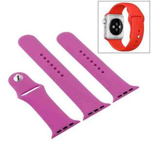 For Apple Watch Series 9&8&7 41mm / SE 3&SE 2&6&SE&5&4 40mm / 3&2&1 38mm 3 in 1 Rubber Watch Band with Pin Buckle (Dragon Fruit)
