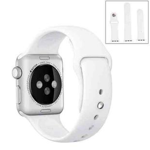 For Apple Watch Series 9&8&7 41mm / SE 3&SE 2&6&SE&5&4 40mm / 3&2&1 38mm 3 in 1 Rubber Watch Band with Pin Buckle(White)