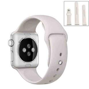 For Apple Watch Series 9&8&7 41mm / SE 3&SE 2&6&SE&5&4 40mm / 3&2&1 38mm 3 in 1 Rubber Watch Band with Pin Buckle(Beige)