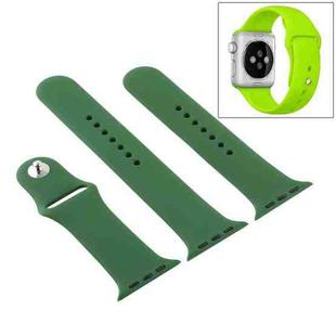 For Apple Watch Ultra 49mm & Watch Ultra 2 49mm / Series 9&8&7 45mm / SE 3&SE 2&6&SE&5&4 44mm / 3&2&1 42mm 3 in 1 Rubber Watch Band with Pin Buckle (Forest Green)