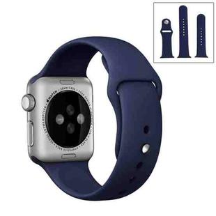 For Apple Watch Ultra 49mm & Watch Ultra 2 49mm / Series 9&8&7 45mm / SE 3&SE 2&6&SE&5&4 44mm / 3&2&1 42mm 3 in 1 Rubber Watch Band with Pin Buckle(Dark Blue)