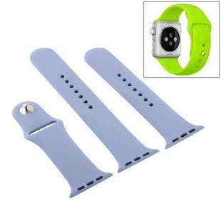 For Apple Watch Ultra 49mm & Watch Ultra 2 49mm / Series 9&8&7 45mm / SE 3&SE 2&6&SE&5&4 44mm / 3&2&1 42mm 3 in 1 Rubber Watch Band with Pin Buckle(Lavender Grey)