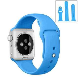 For Apple Watch Ultra 49mm & Watch Ultra 2 49mm / Series 9&8&7 45mm / SE 3&SE 2&6&SE&5&4 44mm / 3&2&1 42mm 3 in 1 Rubber Watch Band with Pin Buckle(Blue)