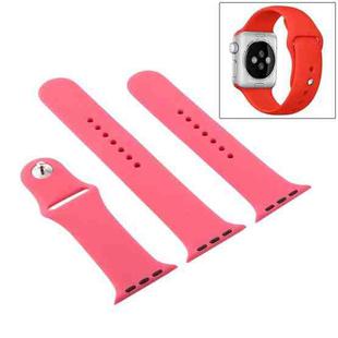 For Apple Watch Ultra 49mm & Watch Ultra 2 49mm / Series 9&8&7 45mm / SE 3&SE 2&6&SE&5&4 44mm / 3&2&1 42mm 3 in 1 Rubber Watch Band with Pin Buckle(Hibiscus Powder)