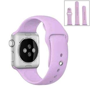 For Apple Watch Series 7 45mm / 6 & SE & 5 & 4 44mm / 3 & 2 & 1 42mm High-performance Ordinary & Longer Rubber Sport Watch Band with Pin-and-tuck Closure(Purple)