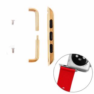 For Apple Watch 38 / 40 / 41mm Metal Strap Connector Metal Buckle, Pair(Gold)