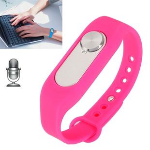 Wearable Wristband 4GB Digital Voice Recorder Wrist Watch, One Button Long Time Recording(Magenta)