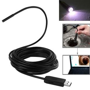 Waterproof USB Endoscope Inspection Camera with 6 LED, Length: 7m, Lens Diameter: 5.5mm(Black)