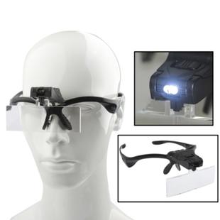 Multi-functional 1.0X / 1.5X / 2.0X / 2.5X / 3.5X Magnifier Glasses with 2-LED Lights, Random Color Delivery