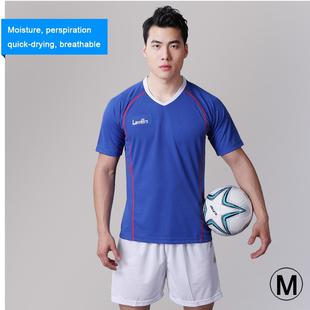 Football/Soccer Team Short Sports Suit, Blue + White (Size: M)