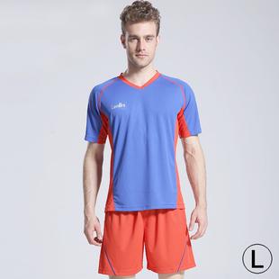 Football / Soccer Team Short Sports (T-shirt + Short) Suit, Color Blue + Red (Size: L)