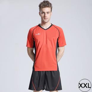 Football / Soccer Team Short Sports (T-shirt + Short) Suit, Red + Black (Size: XXL)