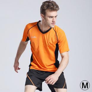 Football / Soccer Team Short Sports (T-shirt + Short) Suit, Orange + Black (Size: M)