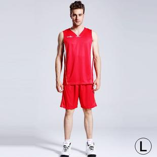 Basketball Sleeveless Sportswear Suit, Red (Size: L)
