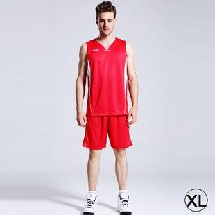 Basketball Sleeveless Sportswear Suit, Red (Size: XL)
