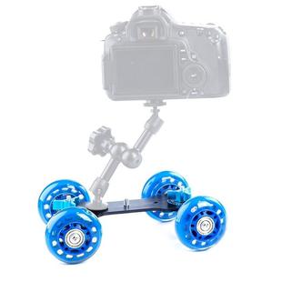 DEBO First Generation Camera Truck / Floor Table Video Slider Track Dolly Car for DSLR Camera / Camcorders(Blue)