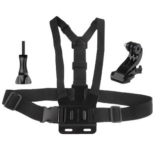 ST-139 Elastic Adjustable Chest Strap Belt (Type B) with J-shaped Bracket & Pouch for GoPro HERO11 Black/HERO10 Black / HERO9 Black / HERO8 Black / HERO7 /6 /5 /5 Session /4 Session /4 /3+ /3 /2 /1, Insta360 ONE R, DJI Osmo Action and Other Action Camera(Black)