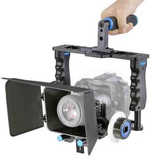 YELANGU YLG1103A-B Large Handle Video Camera Cage Stabilizer + Matte Box Kit for DSLR Camera / Video Camera