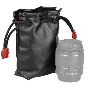 Soft PU Leather + Villus Storage Bag with Stay Cord for Camera Lens, Size: 90mm x 60mm x 160mm