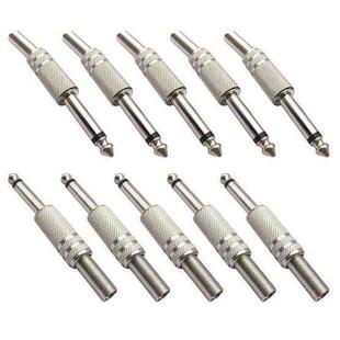 JL0056 6.36mm Audio Jack Connector (10 Pcs in One Package, the Price is for 10 Pcs)(Silver)