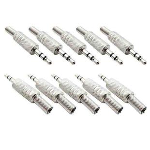JL0037 3.5mm Audio Jack Connector (10 Pcs in One Package, the Price is for 10 Pcs)(Silver)