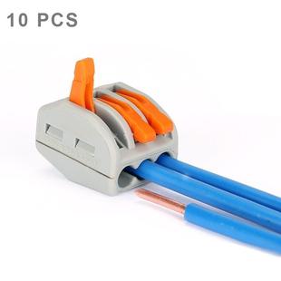 10 PCS Universal Compact 3 Pin Push Clamp Solderless Wire Connector