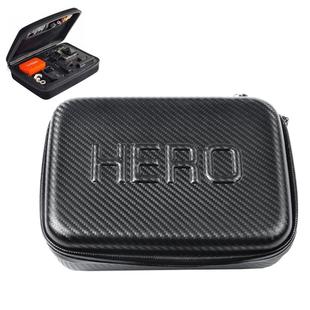 Carbon Fiber Shockproof Waterproof Portable Case for GoPro Hero11 Black / HERO10 Black / HERO9 Black / HERO8 Black / HERO7 /6 /5 /5 Session /4 Session /4 /3+ /3 /2 /1, DJI Osmo Action and Other Action Cameras (ST-130)(Black)