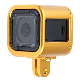 Housing Shell CNC Aluminum Alloy Protective Cage with Insurance Back Cover for GoPro HERO5 Session /HERO4 Session /HERO Session(Gold)
