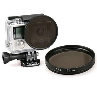 52mm Round Circle CPL Lens Filter for GoPro HERO 4 / 3+, Xiaoyi Sport Cameras and Other Sport Cameras Dive Housing