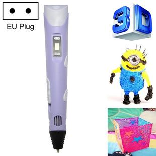 Hand-held 3D Printing Pen, EU Plug(Purple)