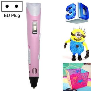 Hand-held 3D Printing Pen, EU Plug(Pink)