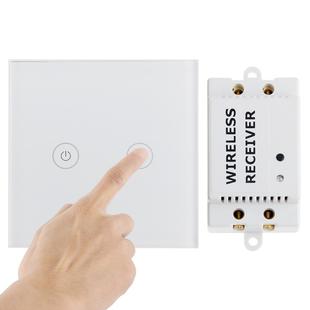 2 Ways Wireless Remote Control Light Touch Switch, Spectrum: 433.92MHz, Remote Control Distance: 30m(White)