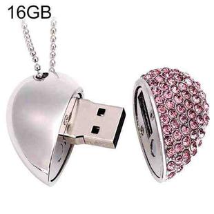 Heart Shaped Diamond Jewelry USB Flash Disk, Special for Valentines Day Gifts (16GB)(Pink)
