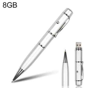 3 in 1 Laser Pen Style USB Flash Disk, Silver (8GB)(Silver)