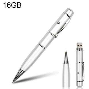 3 in 1 Laser Pen Style USB Flash Disk, Silver (16GB)(Silver)