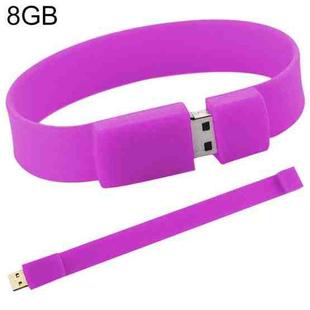 8GB Silicon Bracelets USB 2.0 Flash Disk(Purple)