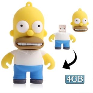 The Simpsons Homer Shape Silicone USB2.0 Flash disk, Special for All Kinds of Festival Day Gifts (4GB)