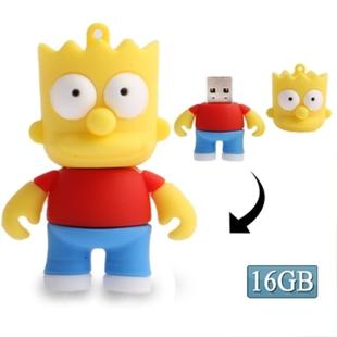 The Simpsons Bart  Shape Silicone USB2.0 Flash disk, Special for All Kinds of Festival Day Gifts (16GB)
